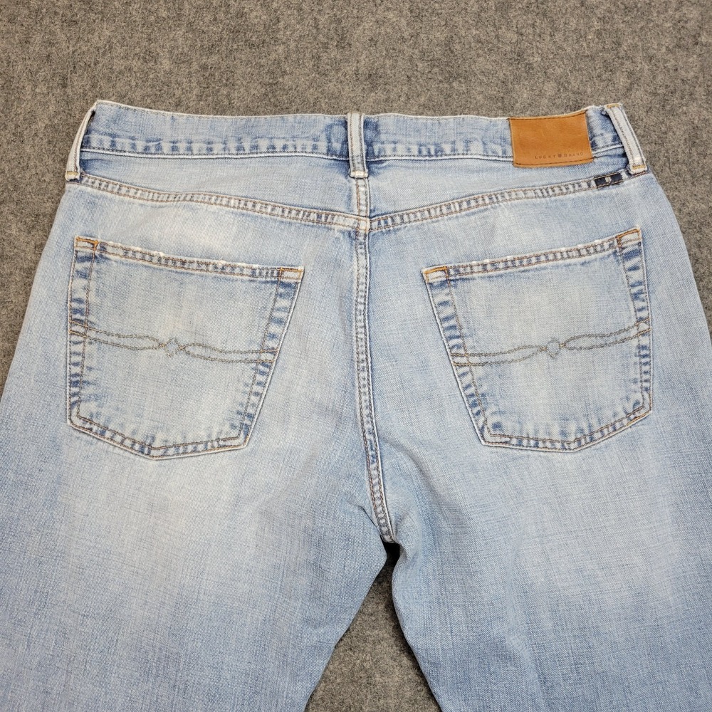 Lucky Brand Jeans Mens 36x30 Blue Denim Y2k Streetwear 221 Original Straight Leg - Picture 6 of 14